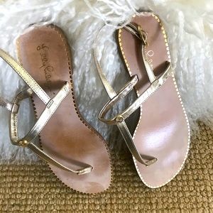 Lily Pulitzer Gold Strap Sandals, 6.5us